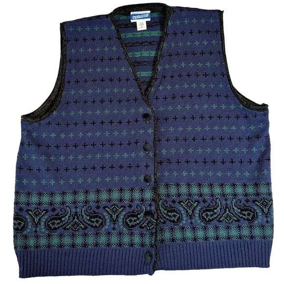 Vintage Pendleton Granny Chic Sweater Vest Womens Size 2XL - Picture 1 of 6